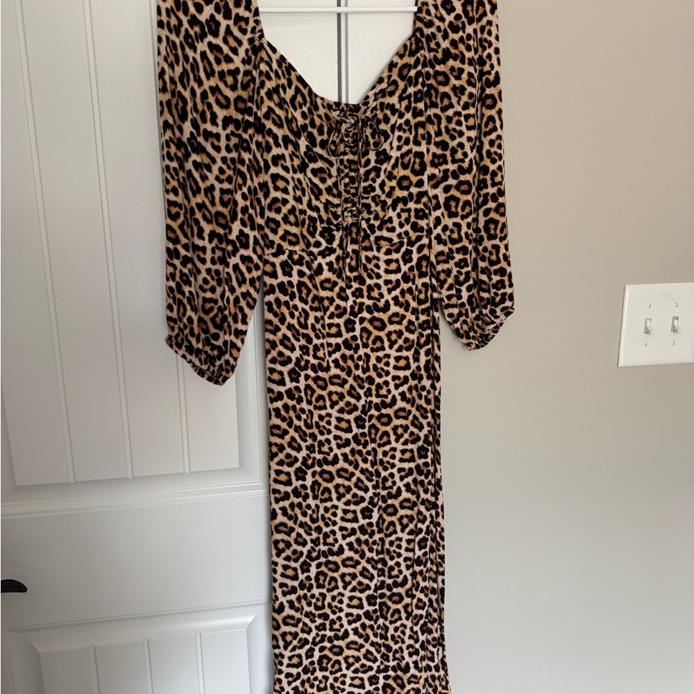 H&M Animal Print Long Sleeve Dress